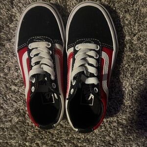 Vans Kids Black and Red Sneakers